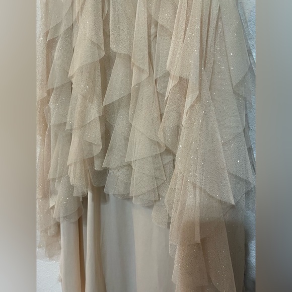 Teeze Me women/girl’s dress gold strapless with sash - Picture 4 of 10